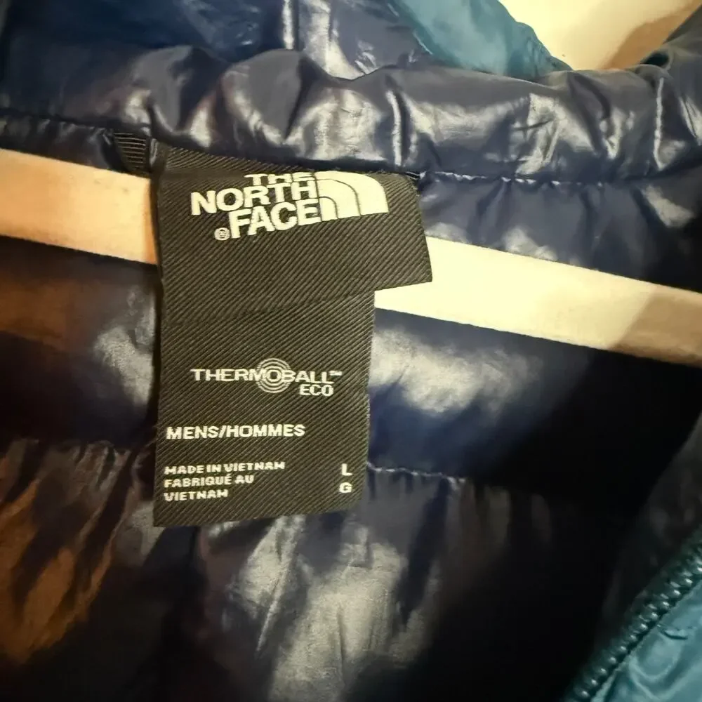 The North Face Mens Thermoball Eco Puffer Jacket Coat Blue‎ Size Large